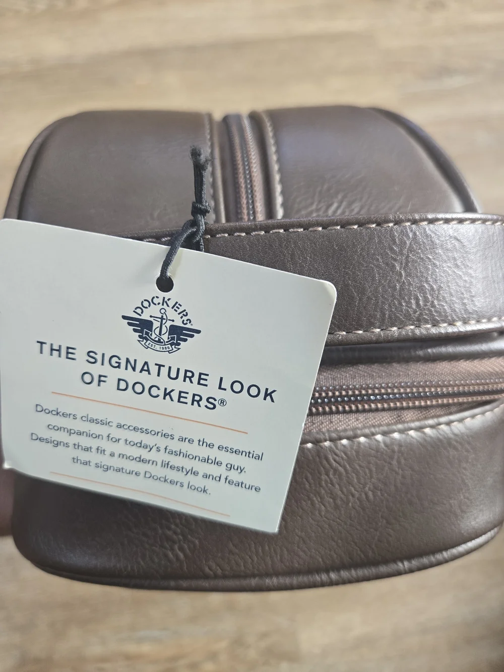 Dockers Brown Men's Travel Dopp Kit Toiletry Bag